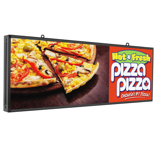 LED Advertising Sign,P5 39x14 Inches Full Color Programmable Digital Board, High Brightness Scrolling Message Display with WiFi & USB Control for Business Promotion
