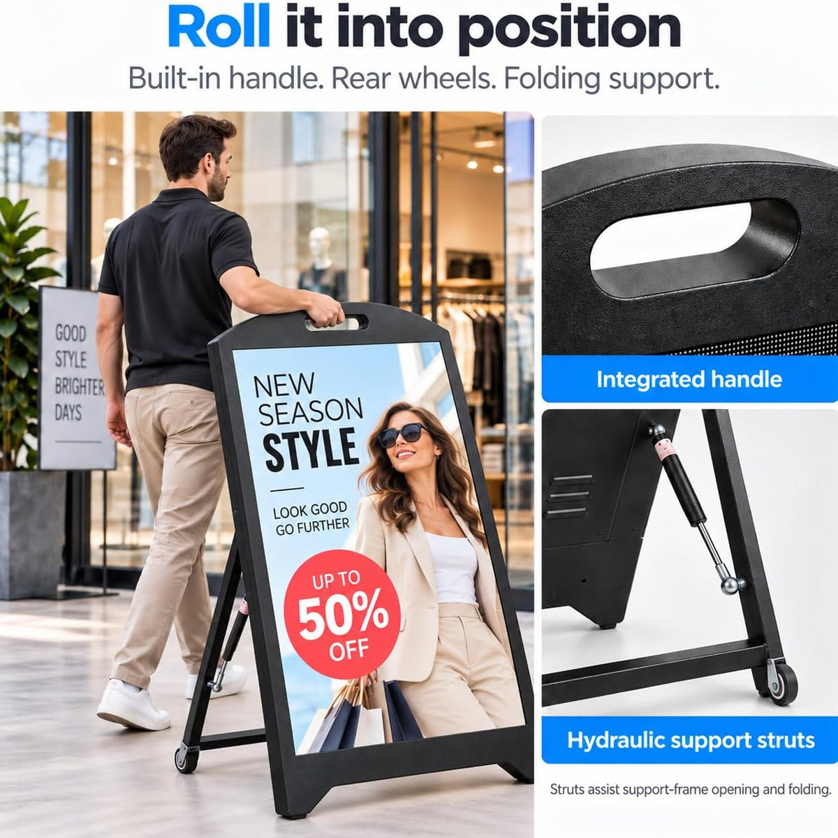 5500 Nit P2.5 Outdoor LED Digital Signage | LED Sidewalk Sign