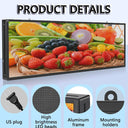 LED Advertising Sign,P5 39x14 Inches Full Color Programmable Digital Board, High Brightness Scrolling Message Display with WiFi & USB Control for Business Promotion
