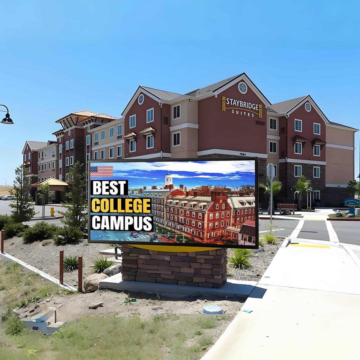 CX P5 Outdoor LED Sign 65" x 34"Full Color Programmable LED Display, IP65 Waterproof High-Brightness Digital Sign with WiFi & USB Control, Scrolling Text Image Video Message Board for Business Advertising