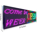 CX P10 Outdoor LED Scrolling Sign 39" x 14", WiFi Programmable RGB Text Message Board, High Brightness SMD LED Display for Storefront, Restaurant, School, Church and Business Notices