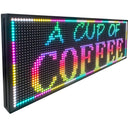 CX P10 Outdoor LED Scrolling Sign 39" x 14", WiFi Programmable RGB Text Message Board, High Brightness SMD LED Display for Storefront, Restaurant, School, Church and Business Notices