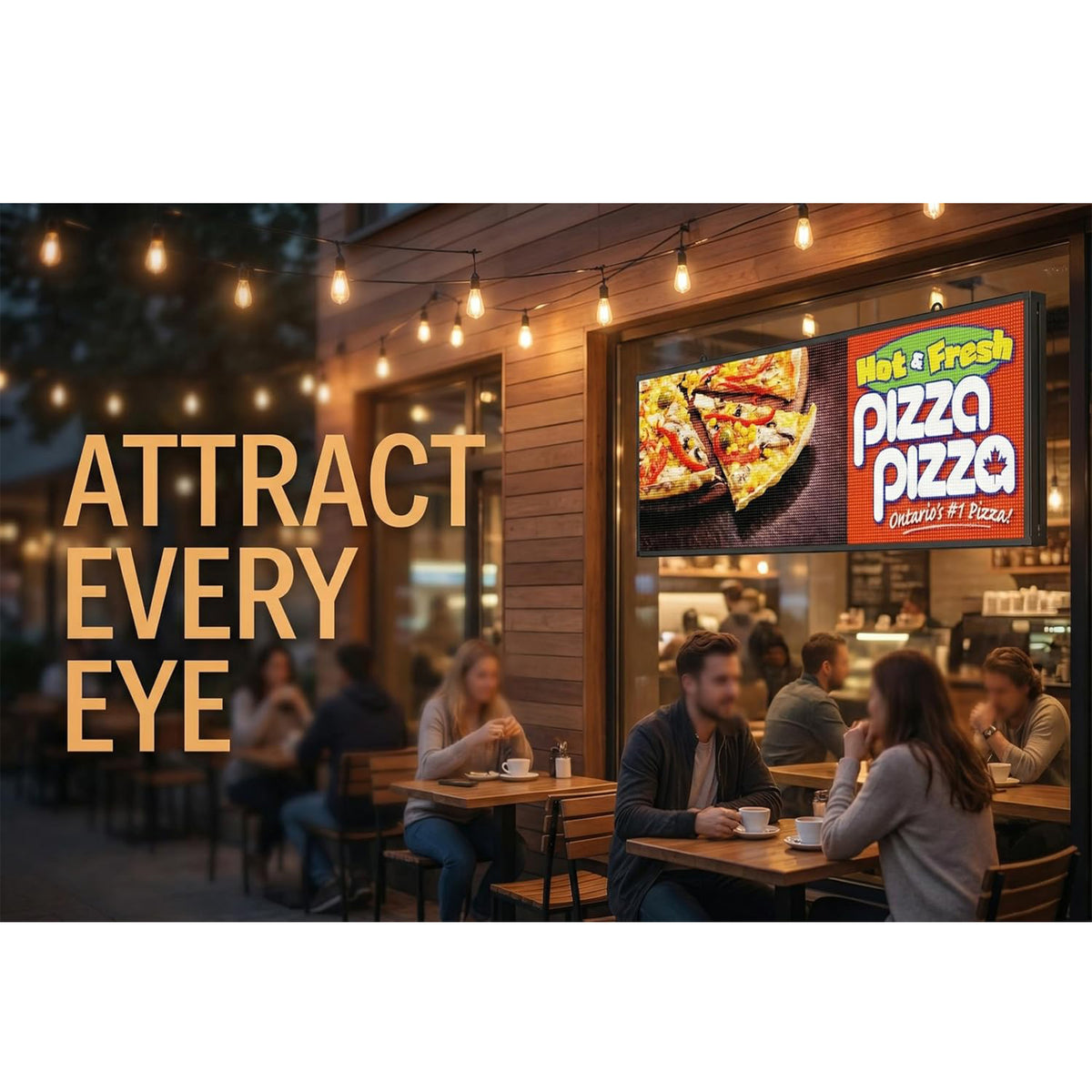 LED Advertising Sign,P5 39x14 Inches Full Color Programmable Digital Board, High Brightness Scrolling Message Display with WiFi & USB Control for Business Promotion