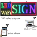 CX P10 Outdoor LED Scrolling Sign 39" x 14", WiFi Programmable RGB Text Message Board, High Brightness SMD LED Display for Storefront, Restaurant, School, Church and Business Notices