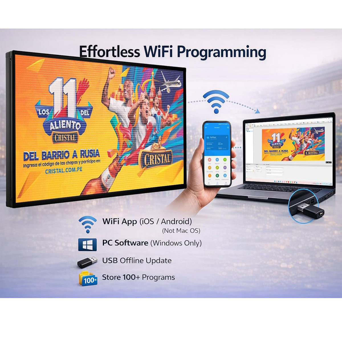 CX P5 Outdoor LED Advertising Board 65"×34" – Waterproof Digital Sign for Business Storefront