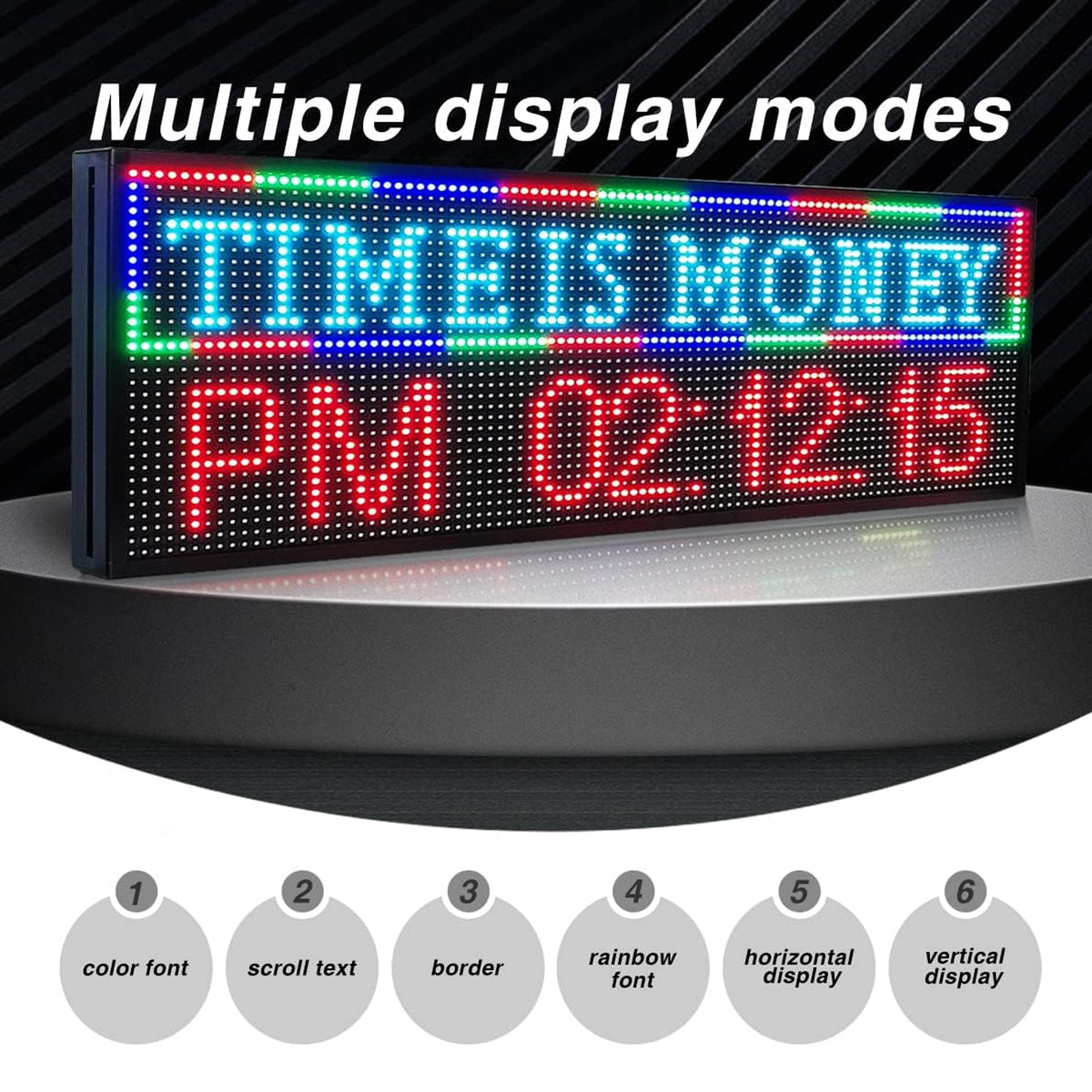 CX P10 Outdoor LED Scrolling Sign 39" x 14", WiFi Programmable RGB Text Message Board, High Brightness SMD LED Display for Storefront, Restaurant, School, Church and Business Notices