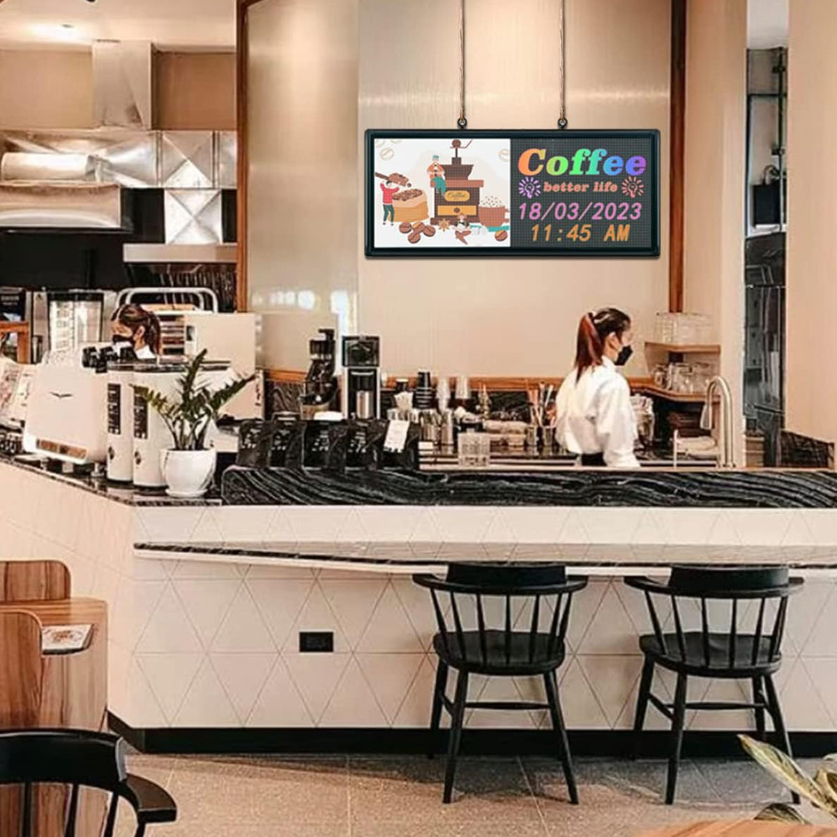 CX P6 Outdoor LED Sign 40"×18" – 6000nits Programmable Display for Business & Restaurant