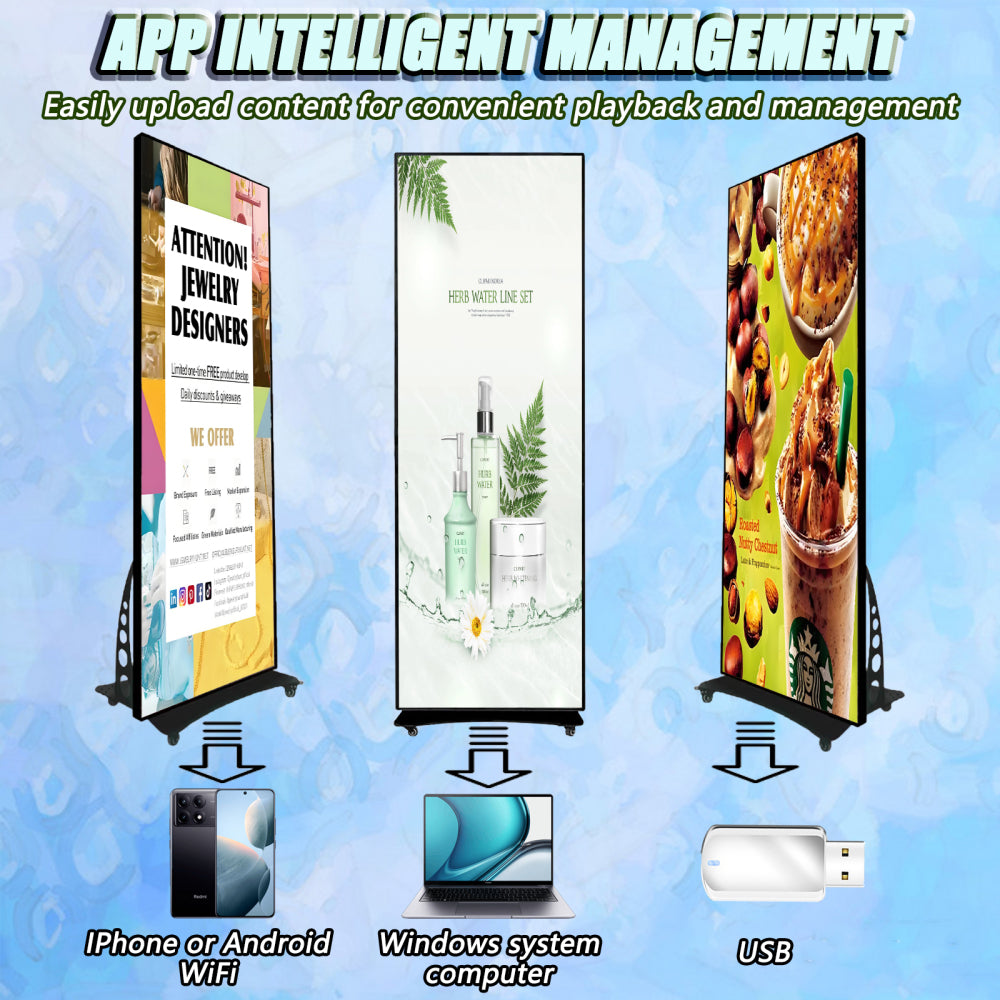 CX Indoor Poster LED Display 64×192cm – Vertical Digital Signage for Retail, Lobby & Restaurant