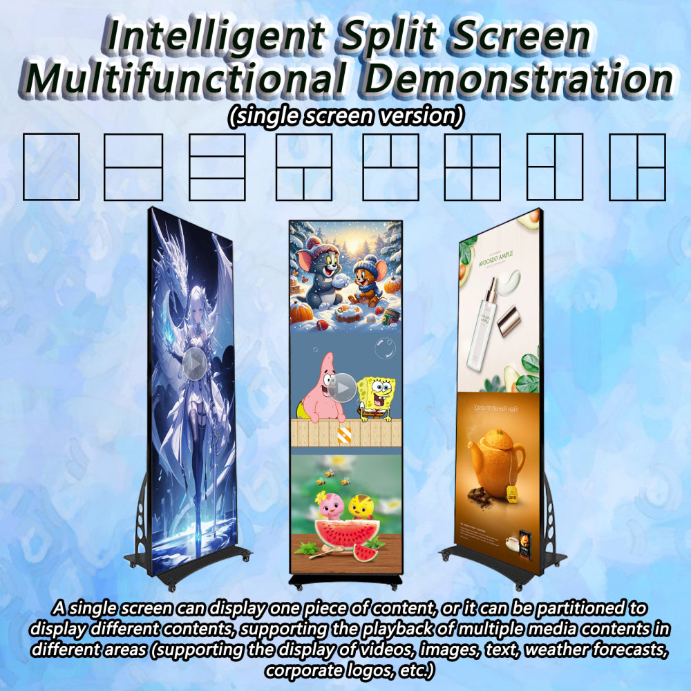 CX Indoor Poster LED Display 64×192cm – Vertical Digital Signage for Retail, Lobby & Restaurant